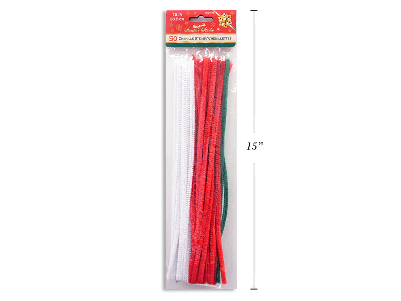 Carton of 24 Christmas Chenille Stems 50 Pack