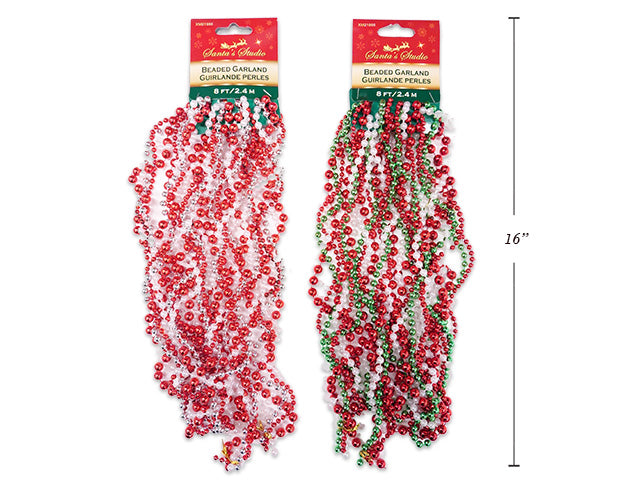 Carton of 24 Christmas 4 Strands Twisted Beaded Garland