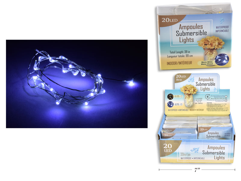 Carton of 12 Christmas Waterproof Submersible Lights Cool White 20 Pack