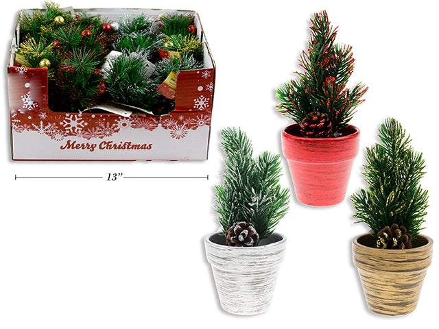 Carton of 24 Christmas Glitter Pine Tree