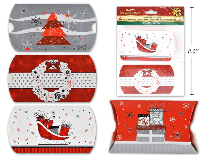 Carton of 36 Christmas Hot Stamp Gift Card Pillow Pack 4 Pack