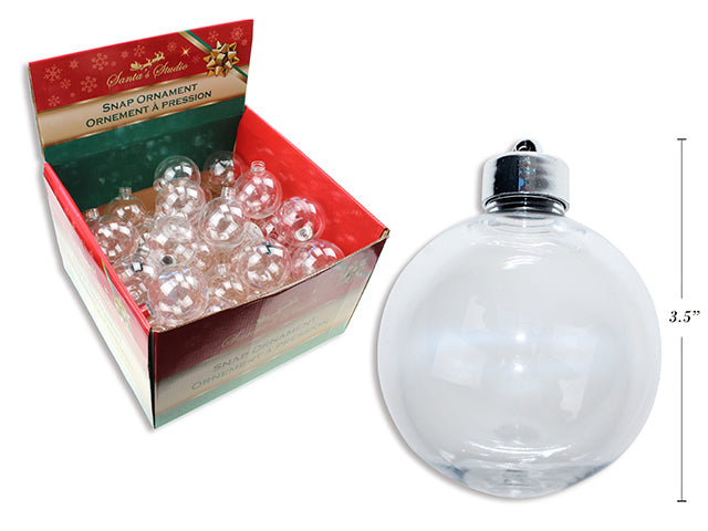 Carton of 48 Clear Plastic Paint Your Own Ornament