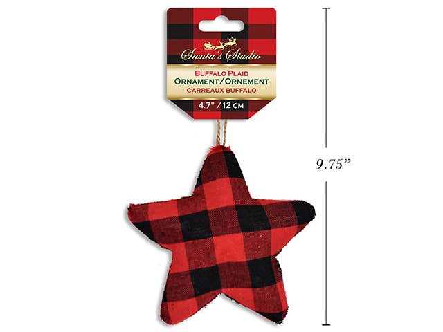 Carton of 12 Christmas Plaid Star Ornament