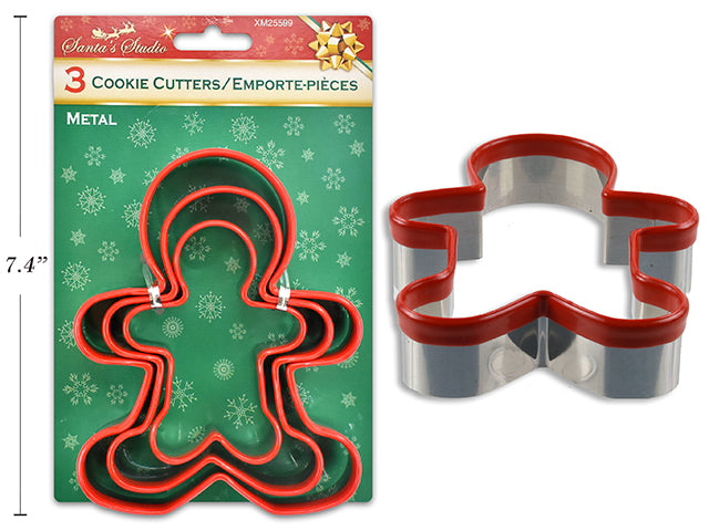 Carton of 24 Christmas Metal Cookie Cutters With Rubber Grip