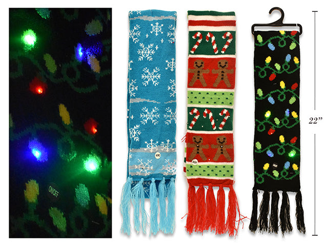 Carton of 12 Christmas Led Color Changing Scarf