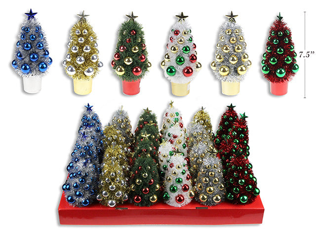 Carton of 24 Christmas Tinsel Tree Ornament