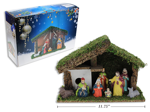 Carton of 12 Christmas Porcelain Character Nativity Scene Set Of 8