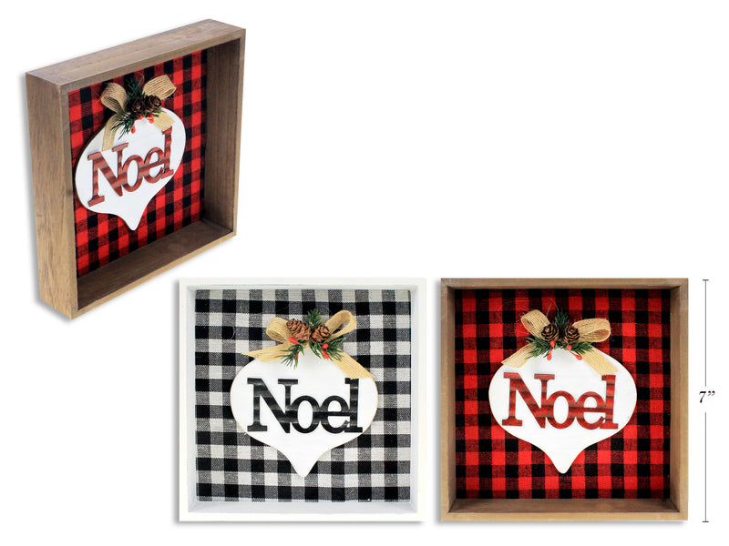 Carton of 12 Buffalo Plaid Mdf Hanging Shadow Box Decoration