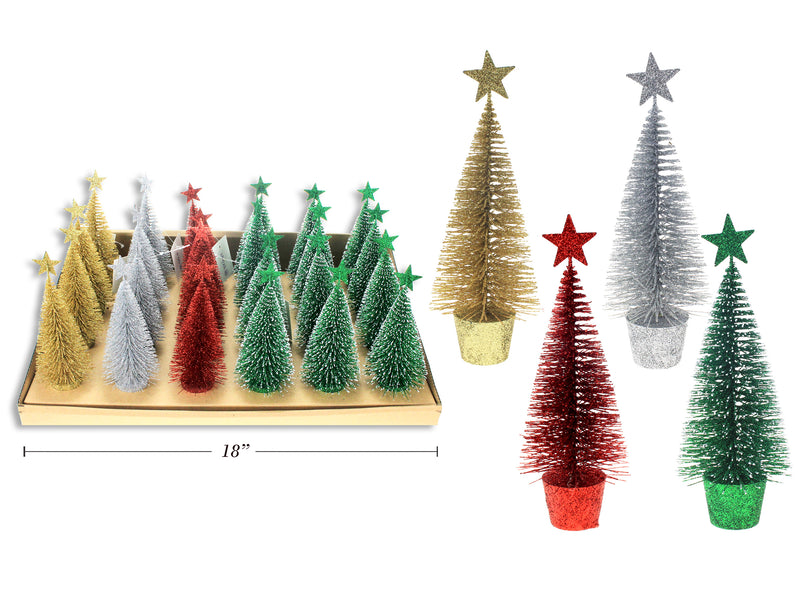 Carton of 24 Snow Dusted Christmas Glitter Tree