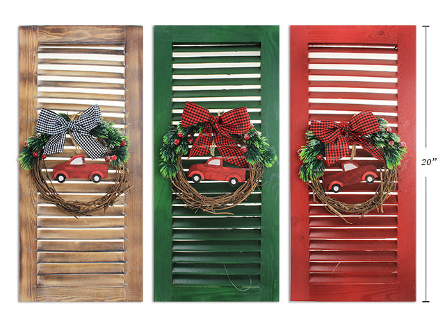 Carton of 6 Hanging Wooden Shutter Decor