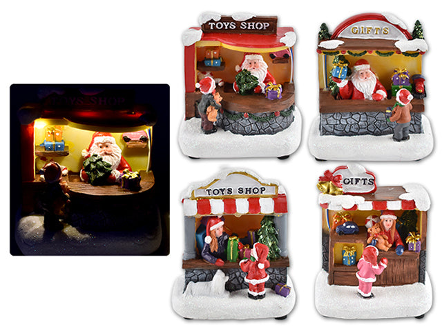 Carton of 12 Light Up Polyresin Santas Workshops