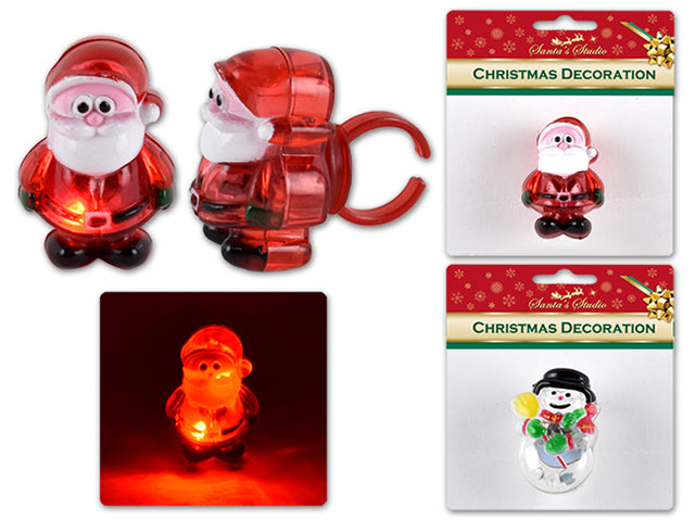 Carton of 24 Christmas Light Up Flashing Ring