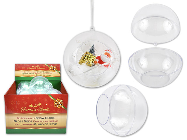 Carton of 42 Clear Plastic Open Front Ornament