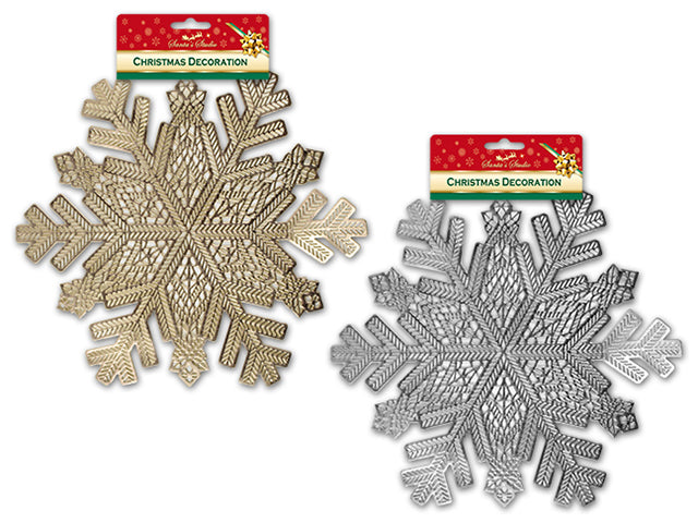 Carton of 24 Christmas Die Cut Foil Metallic Snowflake Placemat