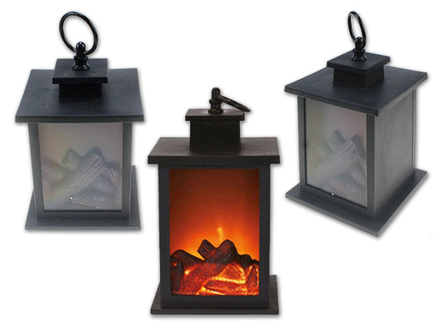 Carton of 12 Christmas Battery Operated Led Fireplace Lantern