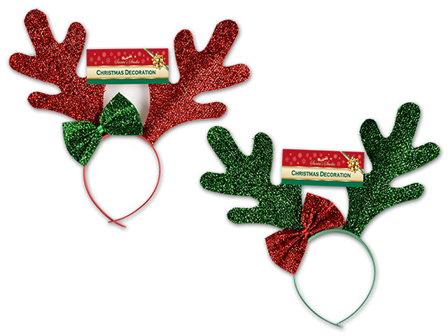 Carton of 24 Tinsel Reindeer Antler Headband