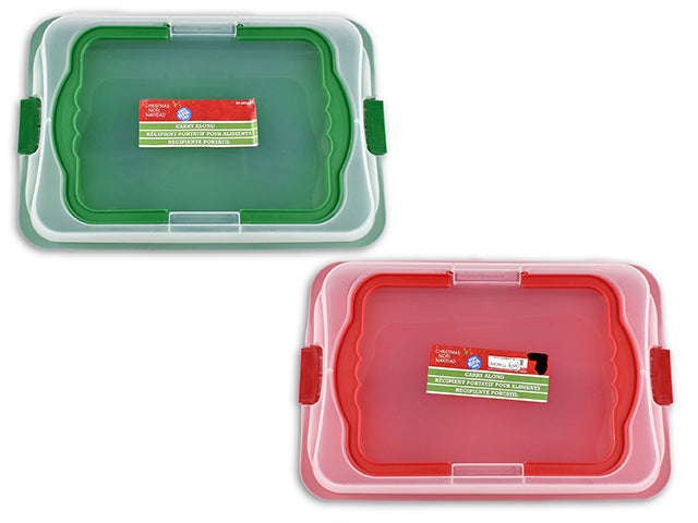 Carton of 12 Christmas Locking Lid Food Carrier With Handle