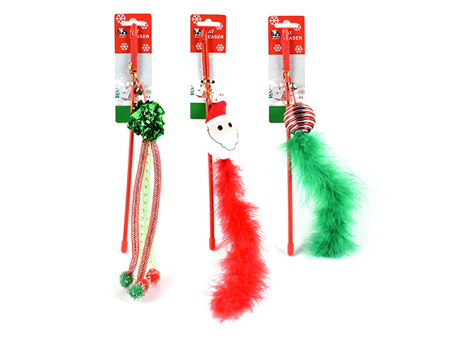 Carton of 24 Christmas Cat Dangler Teaser Toy