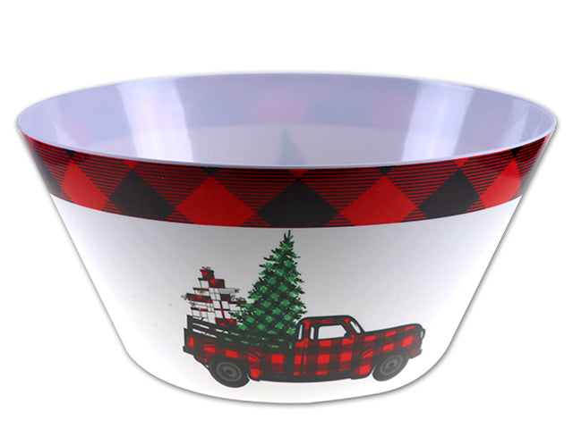 Carton of 24 Round Christmas Truck Melamine Salad Bowl