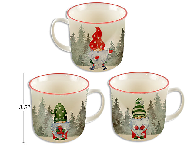 Carton of 12 Christmas Gnome Stoneware Mug