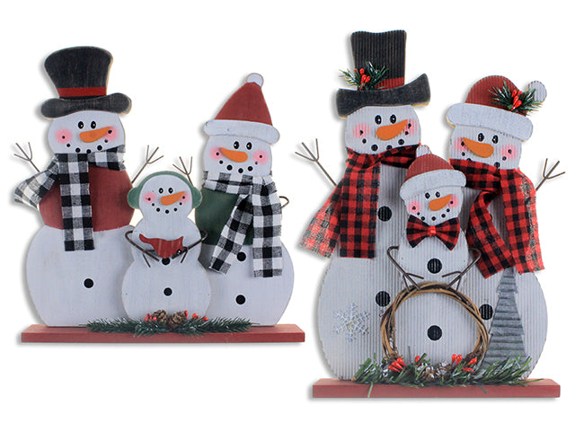 Carton of 12 Christmas Snowman Family Tabletop Decor