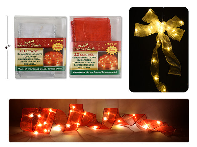 Carton of 24 Light Up Ribbon String Light