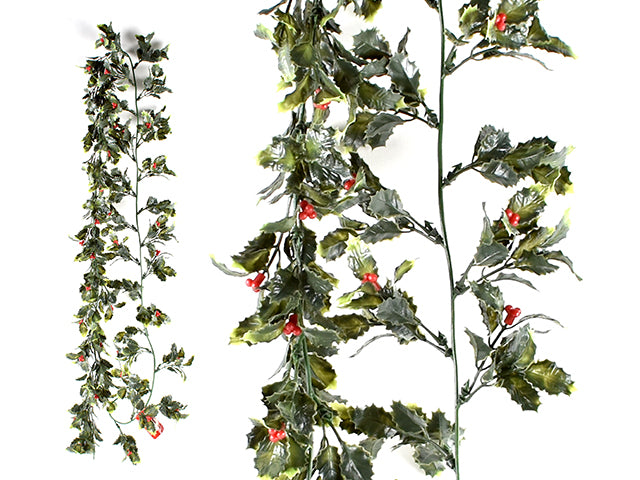 Carton of 24 Holly Leaves Garland With Berries