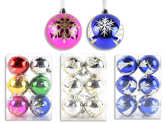 Carton of 24 Christmas Hand Painted Glitter Ball Ornament