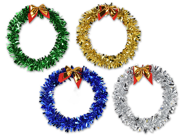 Carton of 24 Christmas Tinsel Wreath