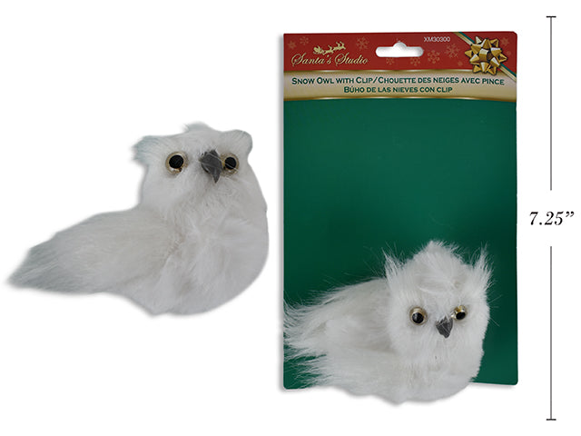 Carton of 24 Christmas Snow Owl Clip