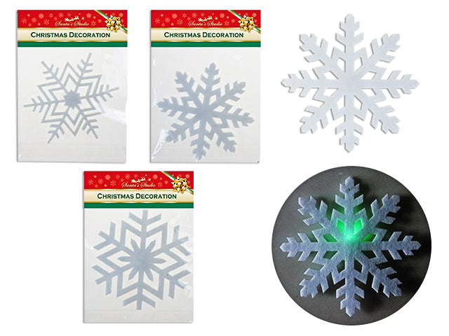 Carton of 24 Christmas Battery Operated Led Color Changing Felt Snowflake