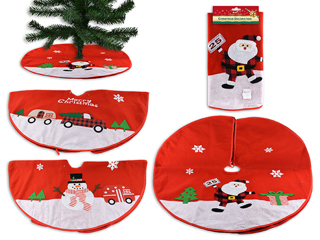 Carton of 12 Christmas Felt Layered Tree Skirt