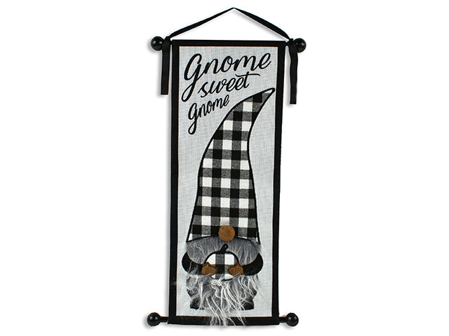 Carton of 12 Christmas 2 Layered Gnome Hanging Banner With Plastic Pole