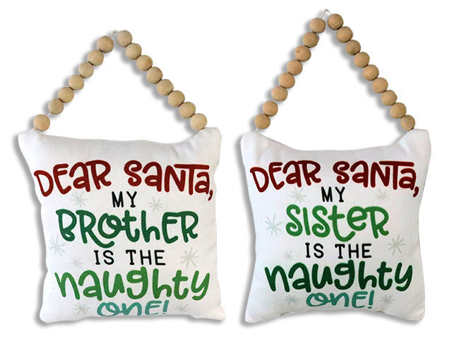 Carton of 6 Christmas Hanging Decorative Pillow