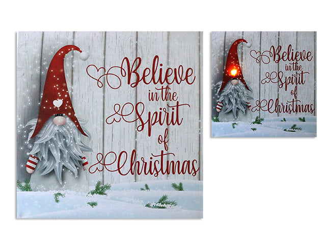 Carton of 12 Christmas Battery Operated Gnome Canvas Painting