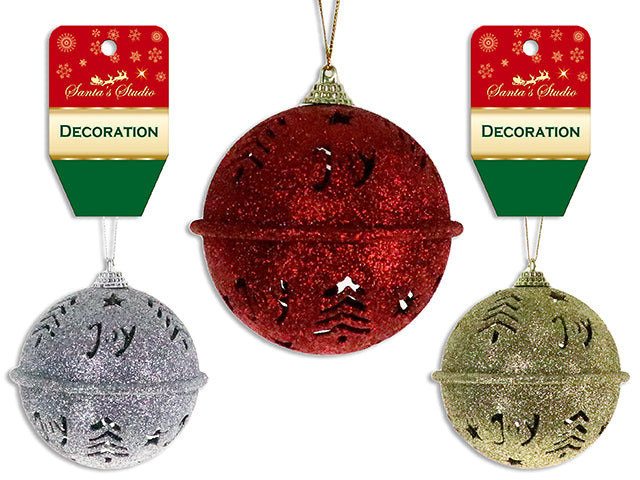 Carton of 24 Christmas Glitter Ball Ornament