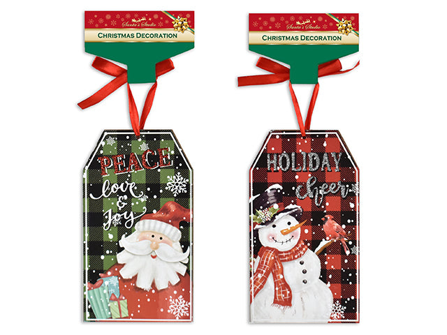 Carton of 24 Christmas Glitter Luggage Style Plaque