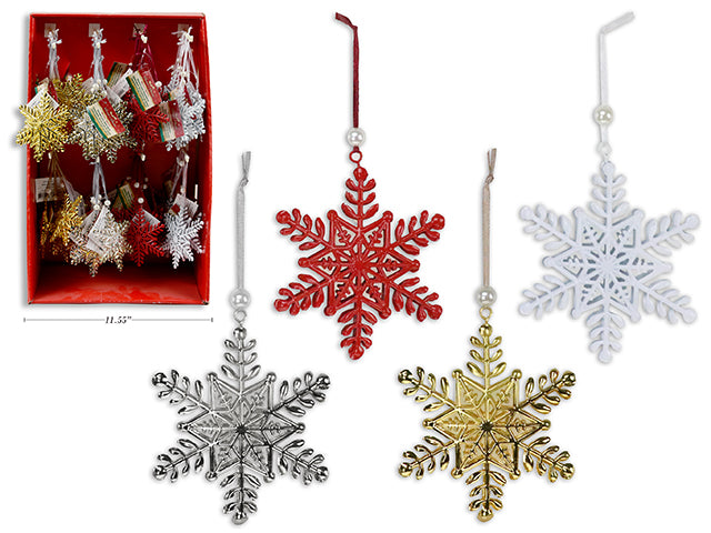 Carton of 72 Christmas Metal Snowflake Ornament