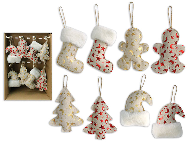 Carton of 64 Christmas Metallic Plush Ornament