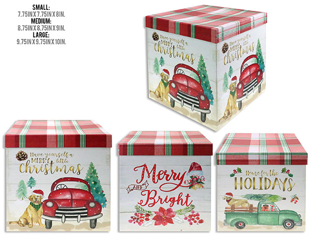 Carton of 12 Christmas Matte Home For The Holidays Gift Box Small