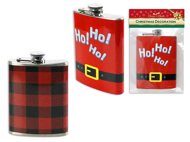 Carton of 12 Christmas Printed Flask