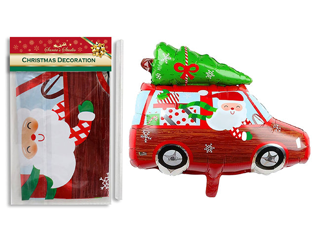 Carton of 24 Christmas Foil Truck Mylar Balloons