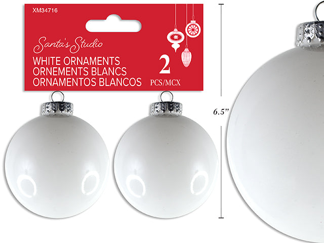 Carton of 24 Christmas White Plastic Paint Your Own Ornament 2 Pack