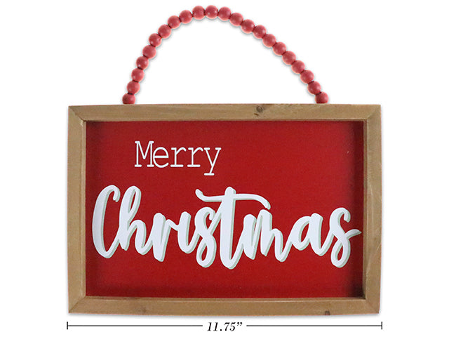 Carton of 12 11.75In X 7-7/8In Xmas Mdf Framed Hanging Wall Plaque W/Beaded Hanger.