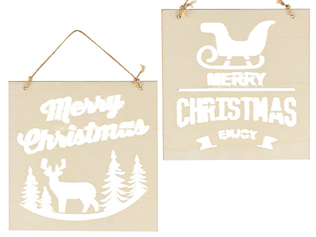 Carton of 24 Christmas Color Your Own Wooden Die Cut Plaque