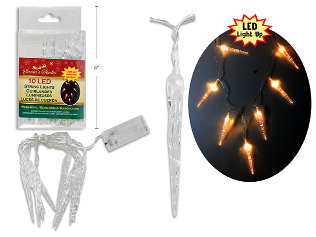 Carton of 12 Christmas Battery Operated Icicle String Lights