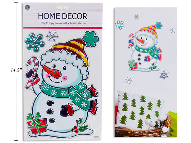 Carton of 24 Xmas Pop Up Room Decor Wall Stickers. Polybag W/Insert.