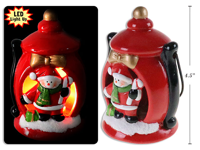 Carton of 12 Christmas Battery Operated Terracotta Lantern With Handle