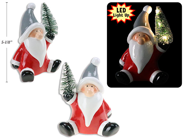 Carton of 12 Christmas Battery Operated Terracotta Sitting Santa