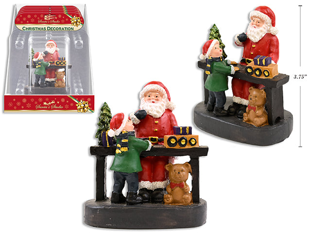 Carton of 6 Christmas Polyresin Santas Workshop